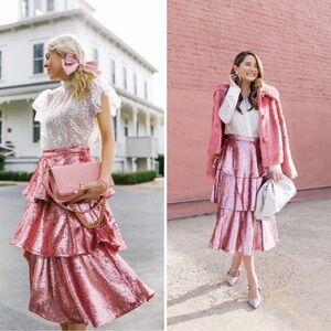 size S like new Rachel Parcell Tiered Sequin Skirt